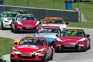 Ara Malkhassian's, Nathanial Sparks', Patrick Gallagher's, Bryan Ortiz's, Matt Cresci's and Dean Copeland's Mazda MX-5 Cups