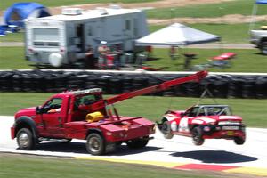 Ara Malkhassian's Mazda MX-5 Cup goes off on the hook.
