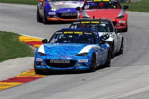 Keith Jensen's, Alex Bachoura's, Zach Lee's and Max Faulkner's Mazda MX-5 Cups