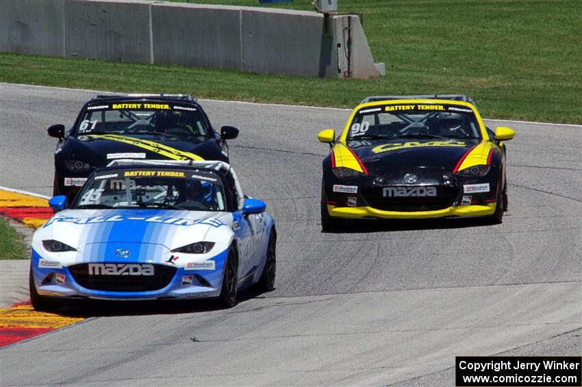 Joseph Boden's, Dillon Dexter's and Andrew List's Mazda MX-5 Cups
