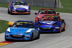 Keith Jensen's, Luke Oxner's, Zach Lee's and Max Faulkner's Mazda MX-5 Cups