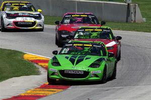 Hernan Palermo's, Nathanial Sparks, Patrick Wilmot's and John Dean's Mazda MX-5 Cups