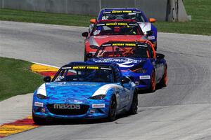 Keith Jensen's, Luke Oxner's, Zach Lee's and Max Faulkner's Mazda MX-5 Cups