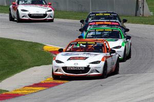 Bryan Ortiz's, Dean Copeland's, Patrick Gallagher's, Mark Drennan's and Todd Lamb's Mazda MX-5 Cups