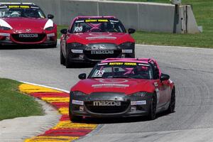 Ashton Harrison's, Patrick Wilmot's and Matt Cresci's Mazda MX-5 Cups