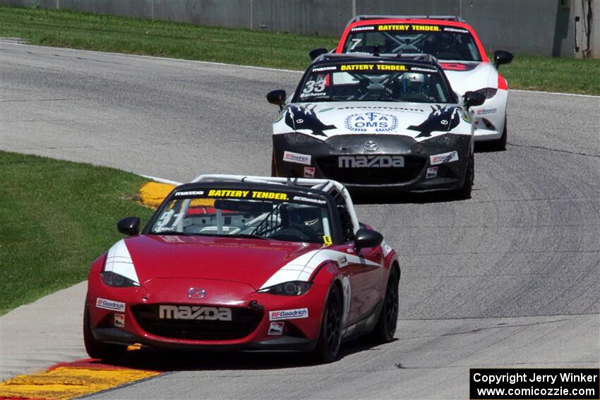 Matt Cresci's, Alex Bachoura's and Brian Henderson's Mazda MX-5 Cups