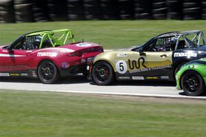 Nathanial Sparks', Mark Drennan's and Hernan Palermo's Mazda MX-5 Cups