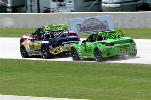 Nathanial Sparks', Mark Drennan's and Hernan Palermo's Mazda MX-5 Cups