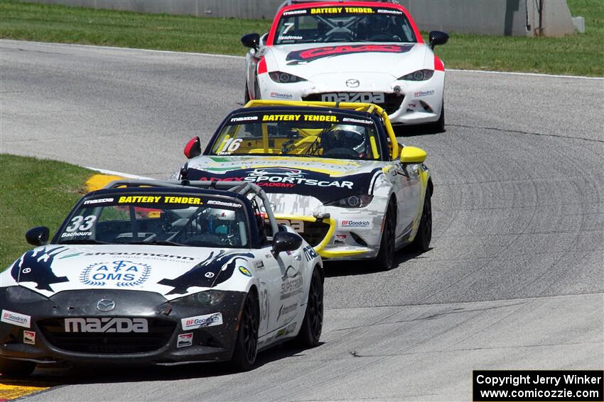Alex Bachoura's, John Dean's and Brian Henderson's Mazda MX-5 Cups