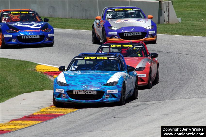 Keith Jensen's, Zach Lee's, Max Faulkner's and Luke Oxner's Mazda MX-5 Cups