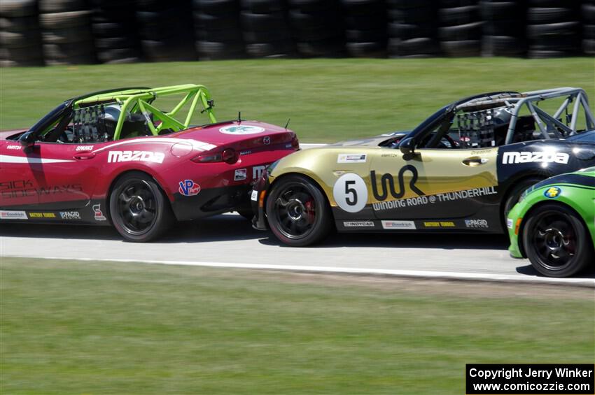 Nathanial Sparks', Mark Drennan's and Hernan Palermo's Mazda MX-5 Cups