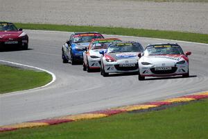 Todd Lamb's, Robert Stout's, Patrick Gallagher's, Bryan Ortiz's and Nathanial Sparks' Mazda MX-5 Cups