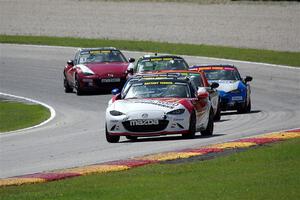 Todd Lamb's, Robert Stout's, Patrick Gallagher's, Bryan Ortiz's and Nathanial Sparks' Mazda MX-5 Cups