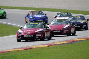 Bryan Ortiz's, Nathanial Sparks', Matt Cresci's, Tom Martin, III's and Luke Oxner's Mazda MX-5 Cups