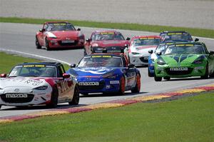Tom Martin, III's, Luke Oxner's, Hernan Palermo's and Keith Jensen's Mazda MX-5 Cups