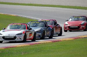 Brian Henderson's, Nicholas Evancich's, Ashton Harrison's and Zach Lee's Mazda MX-5 Cups