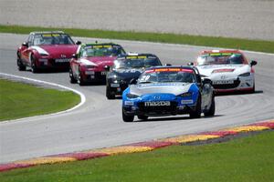 Patrick Gallagher's, Mark Drennan's, Bryan Ortiz's, Nathanial Sparks' and Matt Cresci's Mazda MX-5 Cups