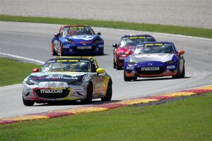 John Dean's, Max Faulkner's, Joe DaSilva's and Luke Oxner's Mazda MX-5 Cups
