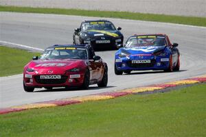 Joe DaSilva's, Luke Oxner's and Andrew List's Mazda MX-5 Cups