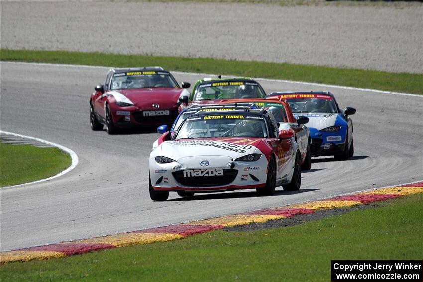 Todd Lamb's, Robert Stout's, Patrick Gallagher's, Bryan Ortiz's and Nathanial Sparks' Mazda MX-5 Cups