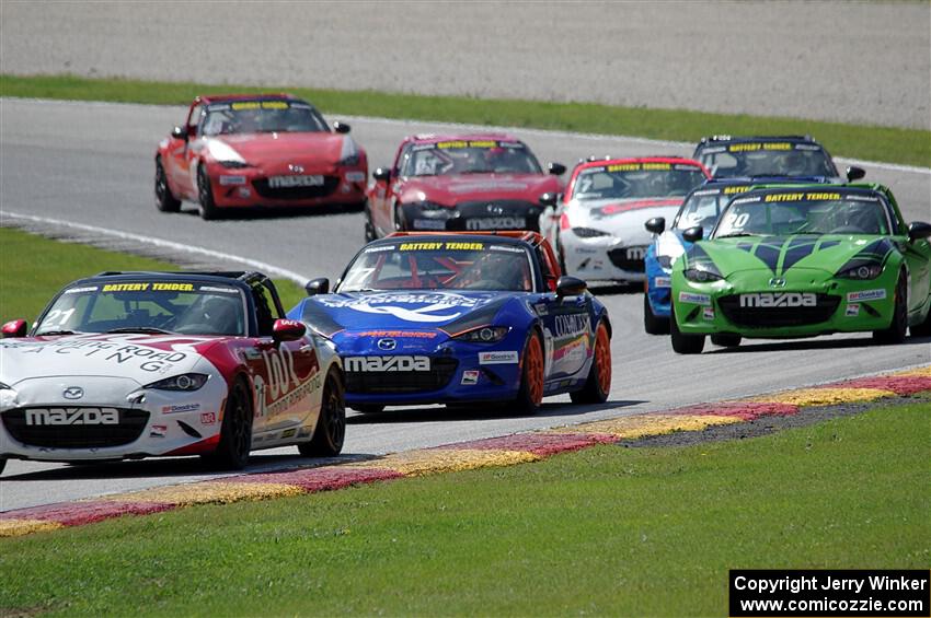 Tom Martin, III's, Luke Oxner's, Hernan Palermo's and Keith Jensen's Mazda MX-5 Cups