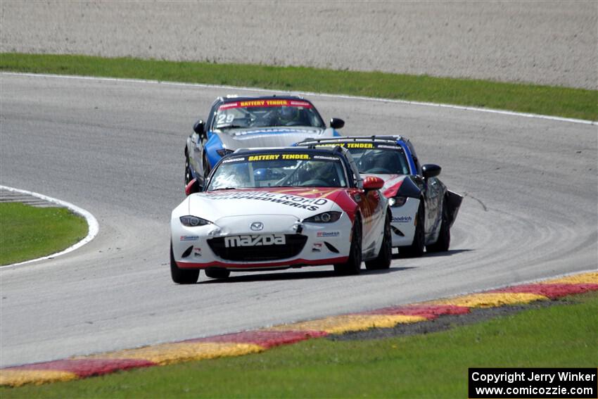 Todd Lamb's, Robert Stout's and Patrick Gallagher's Mazda MX-5 Cups