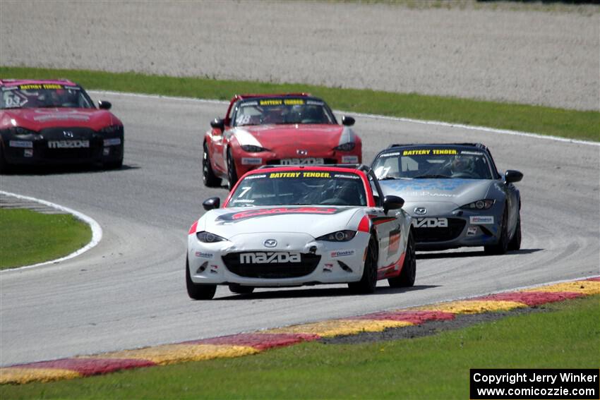 Brian Henderson's, Nicholas Evancich's, Zach Lee's and Ashton Harrison's Mazda MX-5 Cups