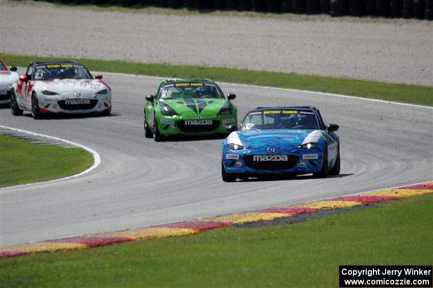 Hernan Palermo's, Tom Martin, III's and Brian Henderson's Mazda MX-5 Cups