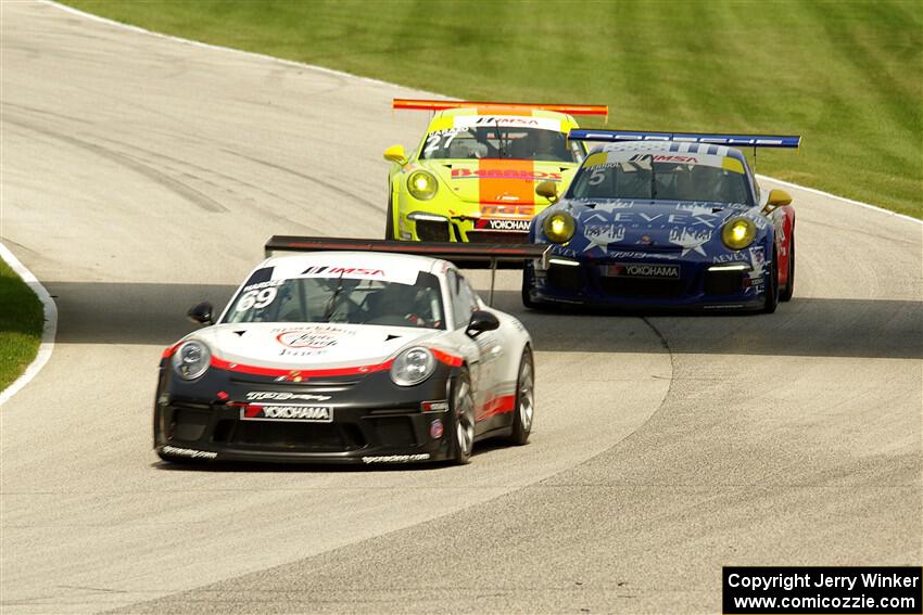 Dan Hardee's, Rob Ferriol's and Sebastian Carazo's Porsche GT3 Cups