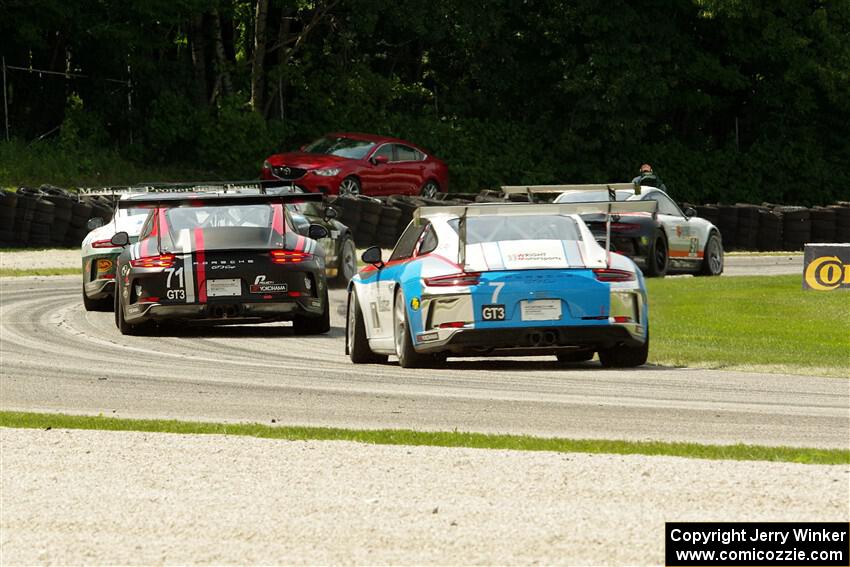 Roman De Angelis', David Kolkmann's and Maxwell Root's Porsche GT3 Cups