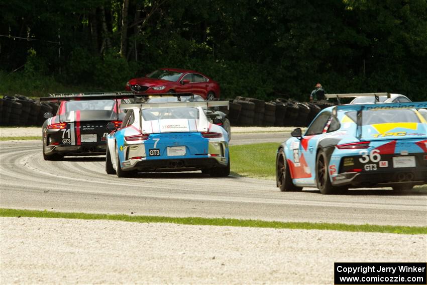 David Kolkmann's, Maxwell Root's and Michael Levitas' Porsche GT3 Cups