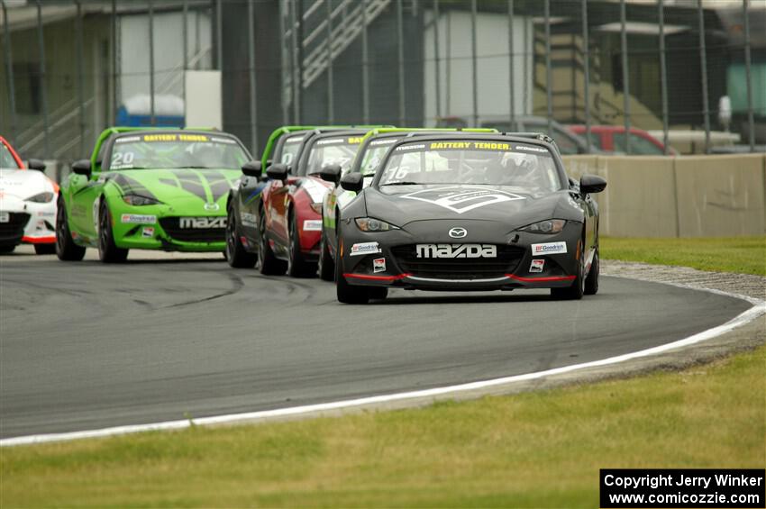 John Dean, II's, Nathanial Sparks', Selin Rollan's, Nikko Reger's and Hernan Palermo's Mazda MX-5 Cups