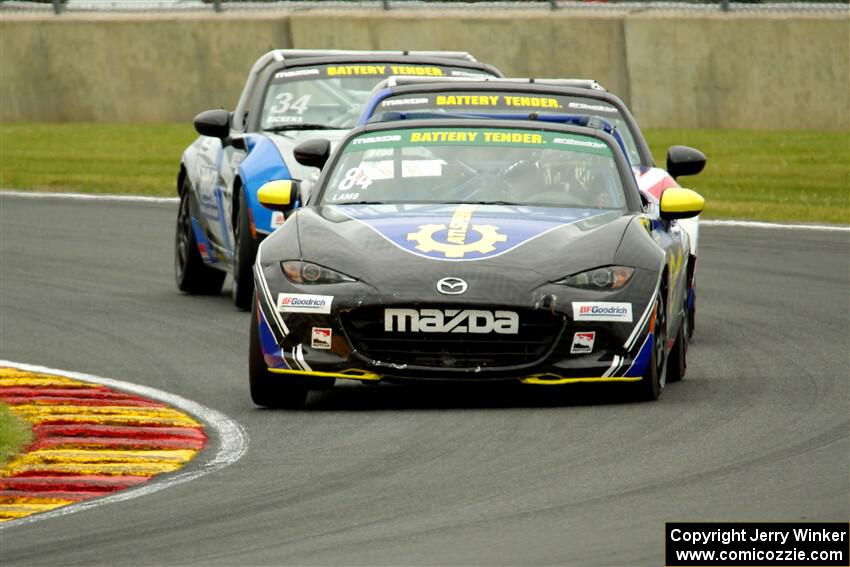 Todd Lamb's, Robert Stout's and Joey Bickers' Mazda MX-5 Cups