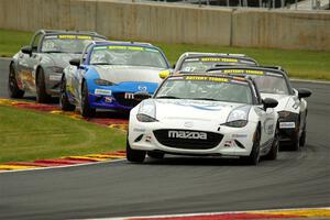 Luke Oxner's, Robert Noaker's, Brian Henderson's, Nick Igdalsky's and Alex Bachoura's Mazda MX-5 Cups