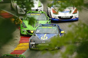 Todd Lamb's, Hernan Palermo's, Robert Stout's and Bryan Ortiz's Mazda MX-5 Cups