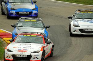 Thomas Bernacki's, Joey Bickers' and Luke Oxner's Mazda MX-5 Cups