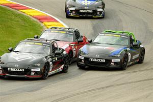 John Dean, II's, Selin Rollan's and Nikko Reger's Mazda MX-5 Cups