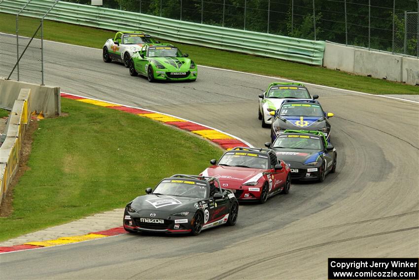 John Dean, II's, Selin Rollan's, Nikko Reger's, Todd Lamb's, Bryan Ortiz's, Hernan Palermo's, Nathanial Sparks' Mazda MX-5 Cups