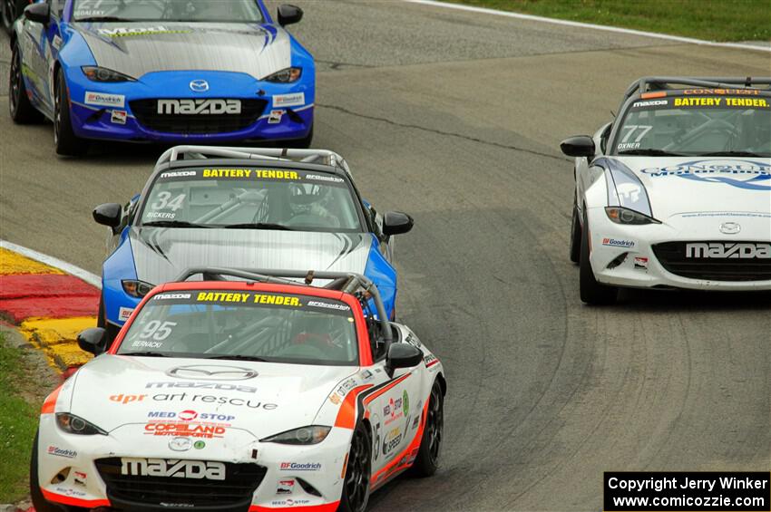 Thomas Bernacki's, Joey Bickers' and Luke Oxner's Mazda MX-5 Cups