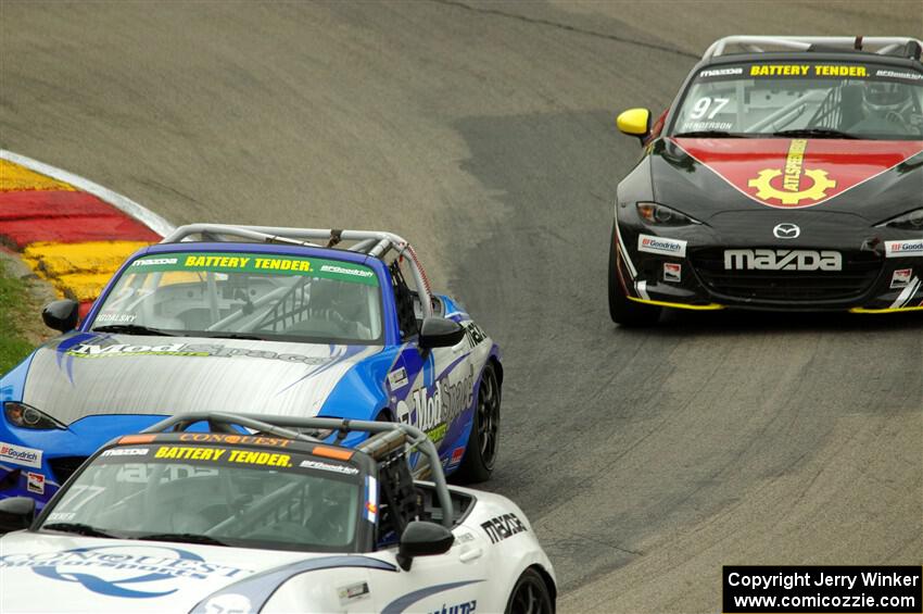 Luke Oxner's, Nick Igdalsky's and Brian Henderson's Mazda MX-5 Cups