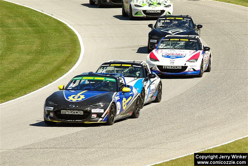 Todd Lamb's, Joey Bickers', Robert Stout's and John Dean, II's Mazda MX-5 Cups