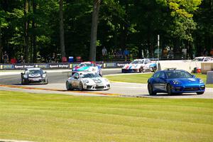 Porsche GT3 Cup cars, behind the pace car during a yellow: Roman De Angelis, Alan Metni, Maxwell Root and Ethan Simioni