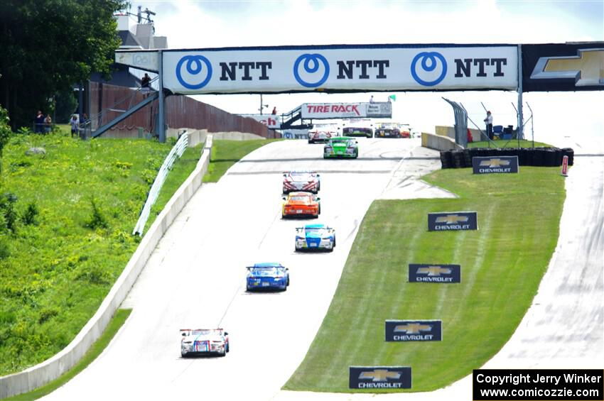 The field gets the green flag on the final lap of the race.
