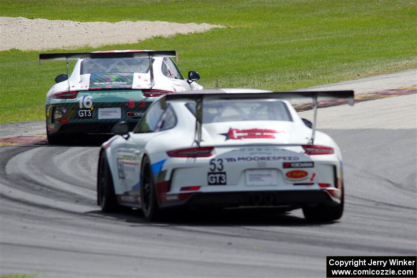 Jeff Kingsley's and Riley Dickinson's Porsche GT3 Cups