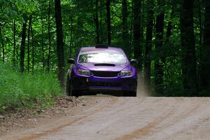 Silas Himes / Rubin Hatfield Subaru WRX STi on SS1, Camp 3 North.