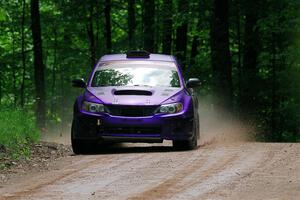 Silas Himes / Rubin Hatfield Subaru WRX STi on SS1, Camp 3 North.