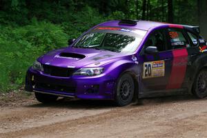 Silas Himes / Rubin Hatfield Subaru WRX STi on SS1, Camp 3 North.