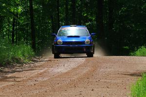 Jimmy Pelizzari / Bryce Proseus Subaru WRX on SS1, Camp 3 North.
