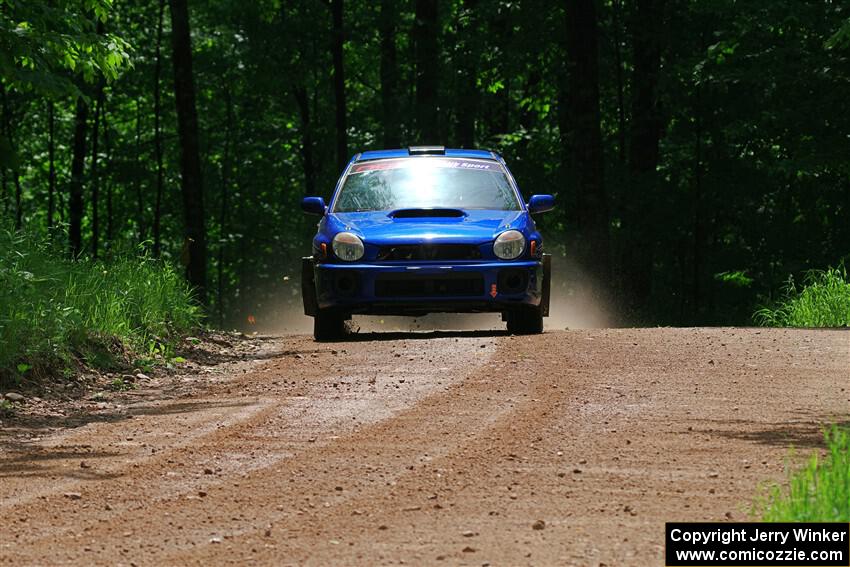 Jimmy Pelizzari / Bryce Proseus Subaru WRX on SS1, Camp 3 North.