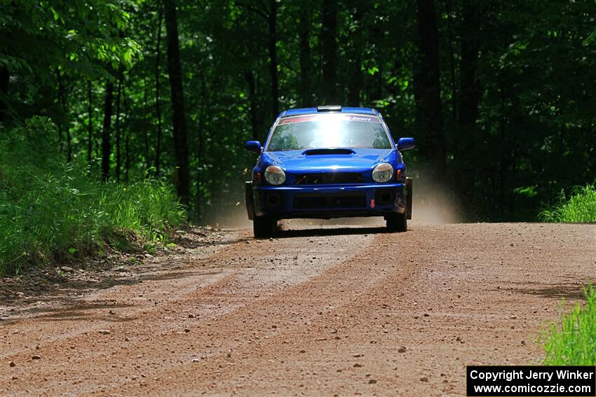 Jimmy Pelizzari / Bryce Proseus Subaru WRX on SS1, Camp 3 North.